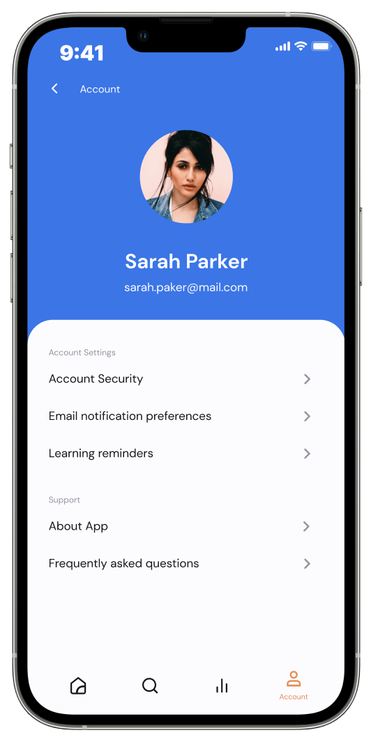 A mobile app for improving men’s health: screen 2