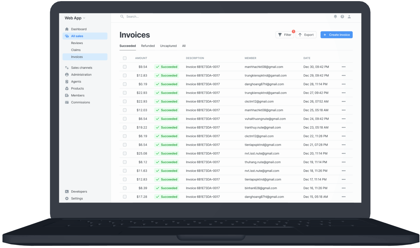 Web app to drive digital transformation for an insurance business: screen 1